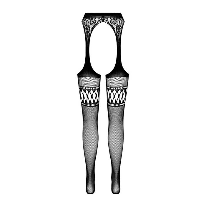 PASSION - S026 MEDIAS CON LIGUERO NEGRO TALLA UNICA