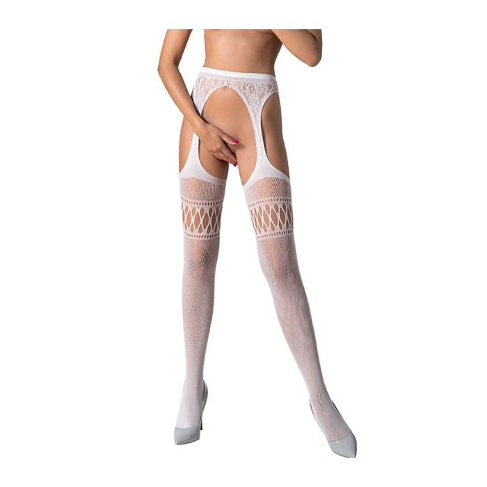 PASSION - S026 MEDIAS CON LIGUERO BLANCO TALLA UNICA