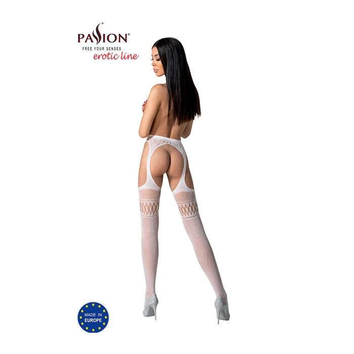 PASSION - S026 MEDIAS CON LIGUERO BLANCO TALLA UNICA