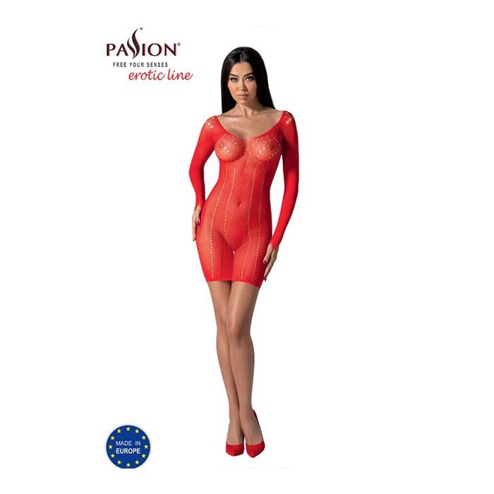 PASSION - BS101 BODYSTOCKING ROJO TALLA UNICA