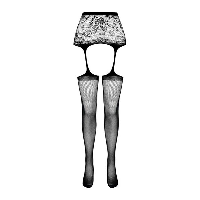 PASSION - S028 MEDIAS CON LIGUERO NEGRO TALLA UNICA