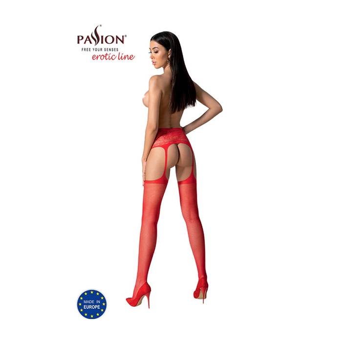 PASSION - S028 MEDIAS CON LIGUERO ROJO TALLA UNICA