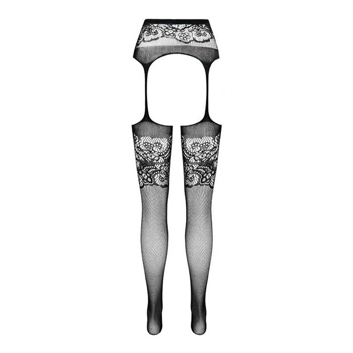 PASSION - S029 MEDIAS CON LIGUERO NEGRO TALLA UNICA