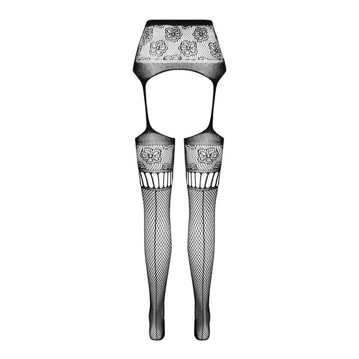 PASSION - S030 MEDIAS CON LIGUERO NEGRO TALLA UNICA