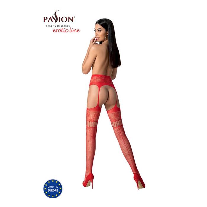 PASSION - S030 MEDIAS CON LIGUERO ROJO TALLA UNICA