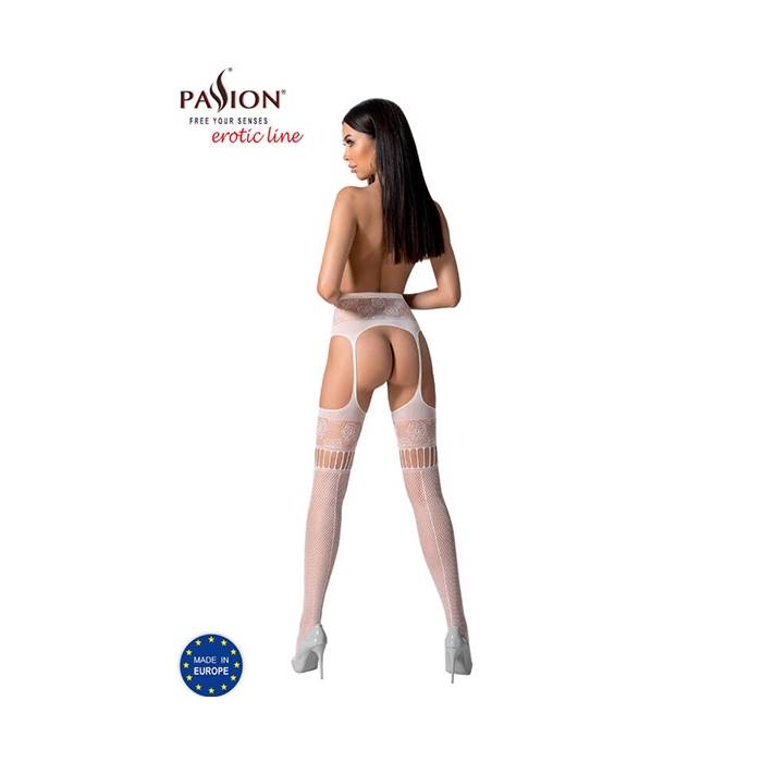 PASSION - S030 MEDIAS CON LIGUERO BLANCO TALLA UNICA