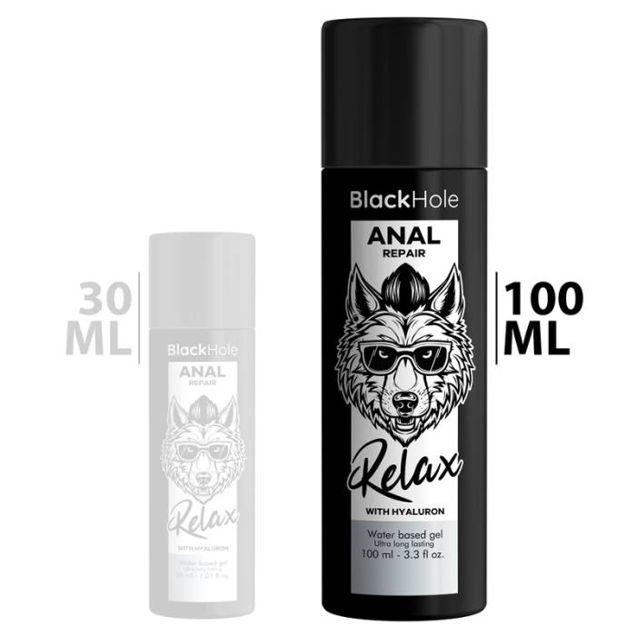 BLACK HOLE - REPARO ANAL RELAX À BASE DE ÁGUA COM HYALURON 100 ML