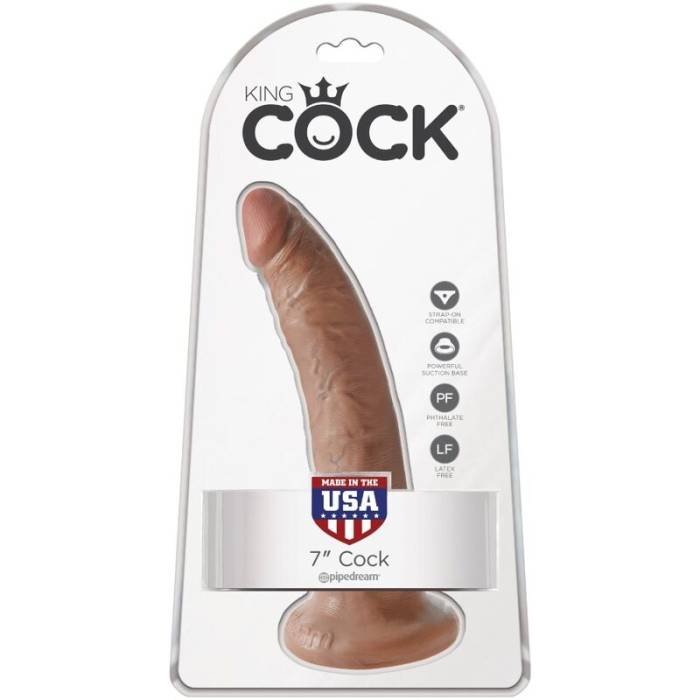 KING COCK - PÊNIS REALÍSTICO 17,5 CM CARAMELO