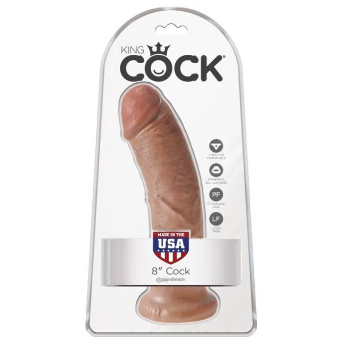 KING COCK - PÊNIS REALÍSTICO 19,5 CM CARAMELO