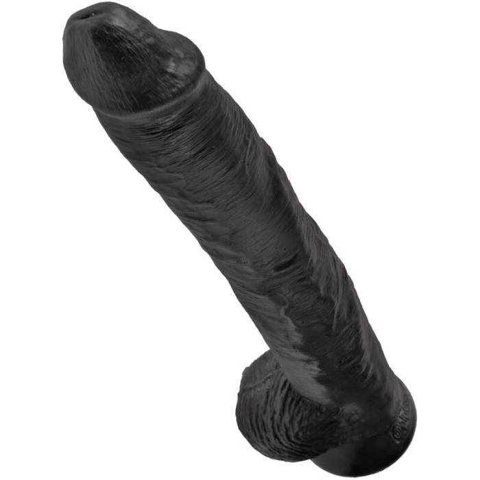 KING COCK - PÊNIS REALÍSTICO COM BOLAS 30,5 CM PRETO