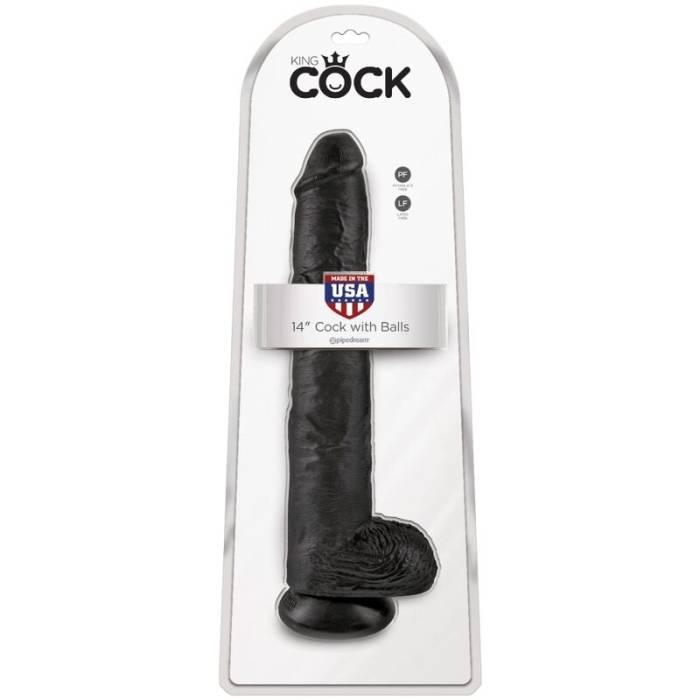 KING COCK - PÊNIS REALÍSTICO COM BOLAS 30,5 CM PRETO