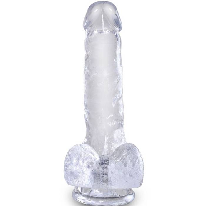 KING COCK CLEAR - PÊNIS REALISTA COM BOLAS 13,5 CM TRANSPARENTE