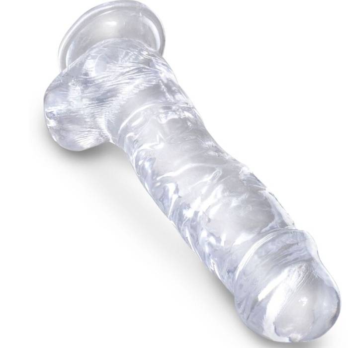 KING COCK CLEAR - PÊNIS REALISTACOM BOLAS 16,5 CM TRANSPARENTE