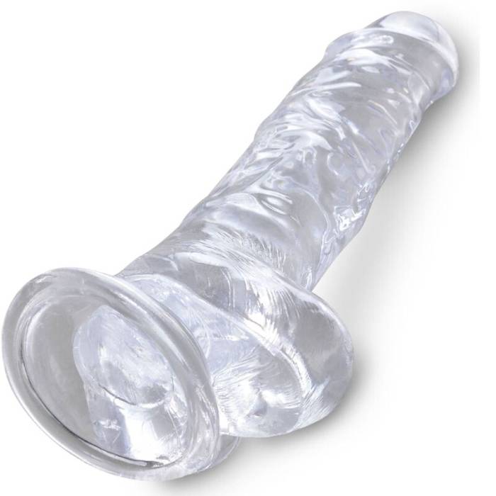 KING COCK CLEAR - PÊNIS REALISTACOM BOLAS 16,5 CM TRANSPARENTE