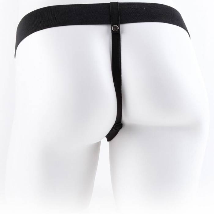 SÉRIE FETISH FANTASY - ARNÊS AJUSTÁVEL COM CONTROLE REMOTO PÊNIS REALISTA COM TESTÍCULOS 17,8 CM