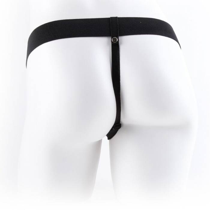 SÉRIE FETISH FANTASY - ARNÊS AJUSTÁVEL COM CONTROLE REMOTO PÊNIS REALISTA COM TESTÍCULOS 23 CM