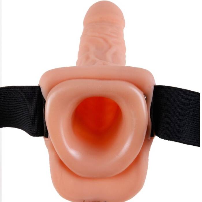 SÉRIE FETISH FANTASY - ARNÊS AJUSTÁVEL COM CONTROLE REMOTO PÊNIS REALISTA COM TESTÍCULOS 23 CM