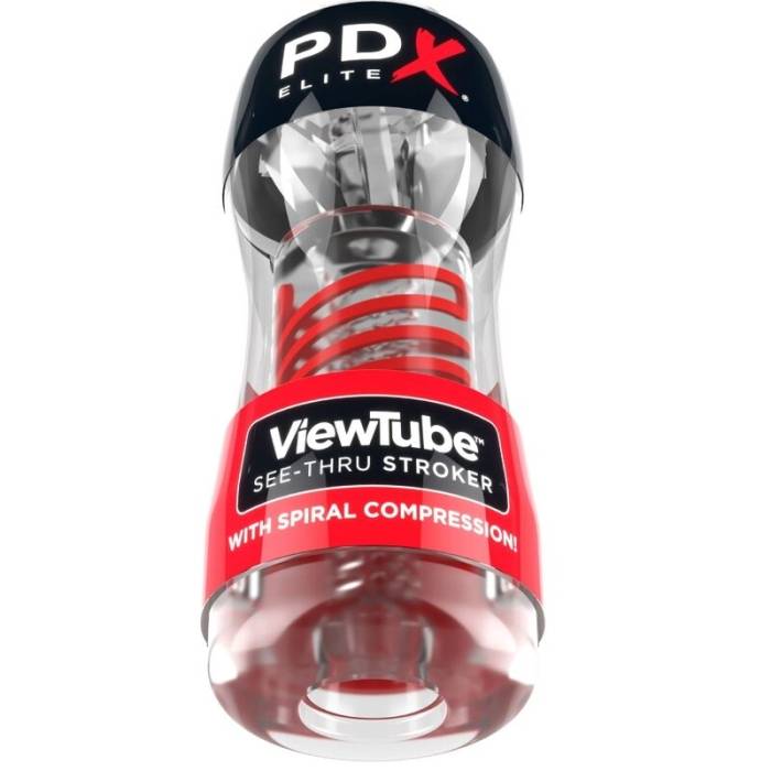 PDX ELITE - STROKER VIEWTUBE 2 MASTURBADOR DE COMPRESSÃO ESPIRAL TRANSPARENTE