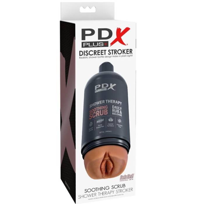 PDX PLUS - MASTURBADOR DE STROKER DE DESIGN DISCRETO COM FRASCOS DE SHAMPOO ESFREGANTE CALMANTE CARAMELO