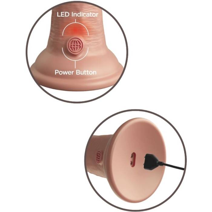 KING COCK ELITE - VIBRAÇÃO REALÍSTICA E DILDO DE SILICONE 15,2 CM