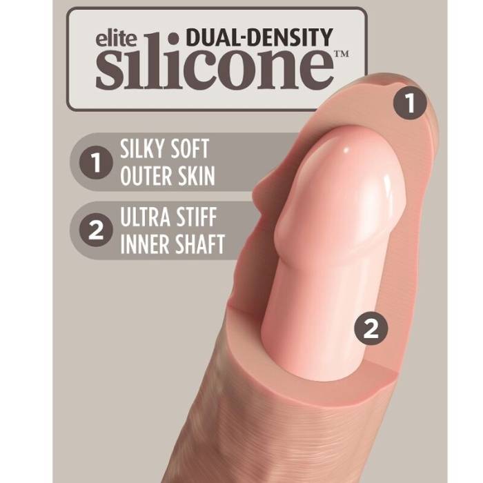KING COCK ELITE - VIBRADOR REALÍSTICO E CONTROLE REMOTO DILDO DE SILICONE 17,8 CM