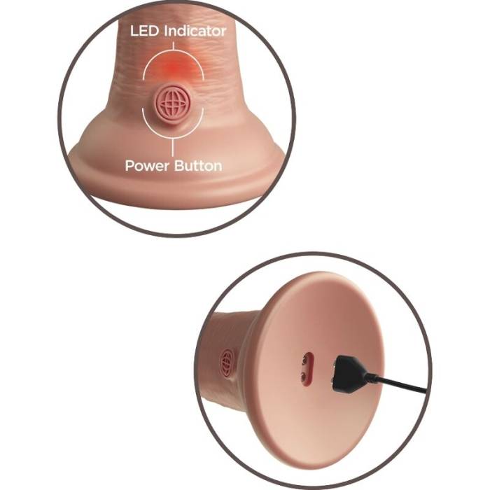 KING COCK ELITE - VIBRAÇÃO REALÍSTICA E DILDO DE SILICONE 20,3 CM