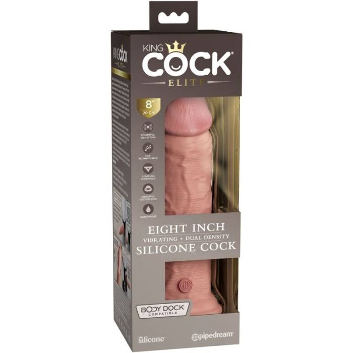 KING COCK ELITE - VIBRAÇÃO REALÍSTICA E DILDO DE SILICONE 20,3 CM
