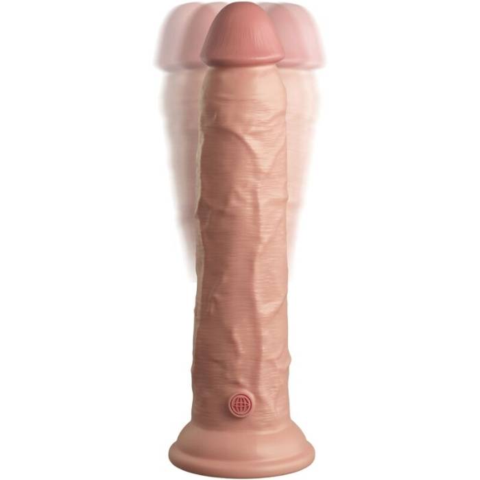 KING COCK ELITE - VIBRADOR REALÍSTICO E DILDO DE SILICONE CONTROLE REMOTO 23 CM