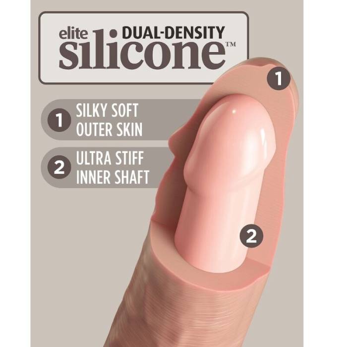 KING COCK ELITE - VIBRADOR REALÍSTICO E DILDO DE SILICONE CONTROLE REMOTO 23 CM