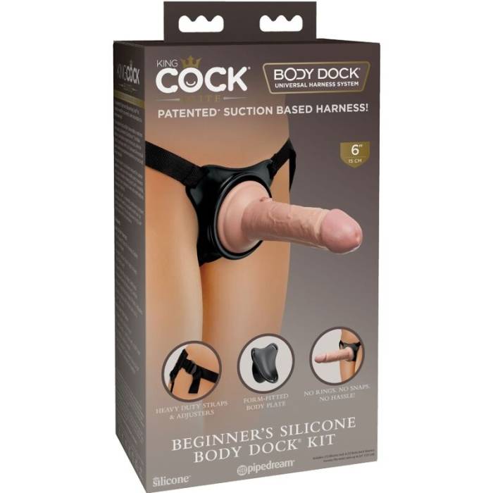 KING COCK ELITE - ARNÊS AJUSTÁVEL PARA INICIANTES COM DILDO 15,2 CM