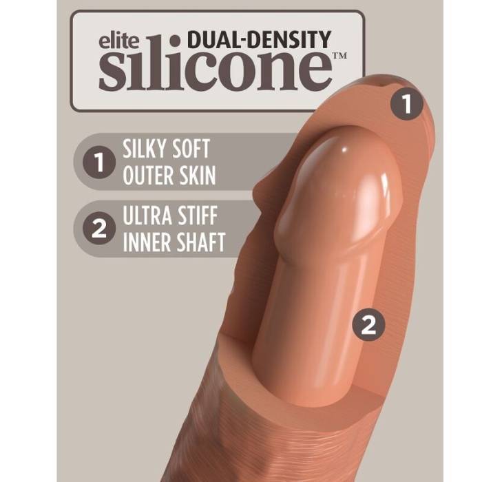 KING COCK ELITE - ARNÊS CONFORTÁVEL AJUSTÁVEL COM DILDO 17,8 CM