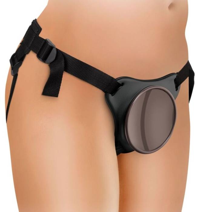 KING COCK ELITE - KIT DE ARNÊS AJUSTÁVEL DELUXE ANEL COM TESTÍCULOS E DILDO 20,3 CM