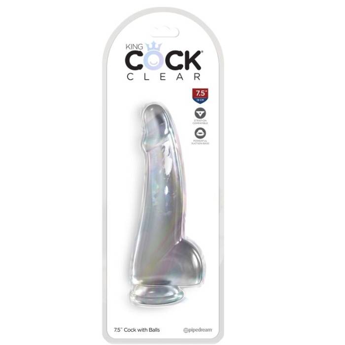 KING COCK CLEAR - DILDO COM TESTÍCULOS 15,2 CM TRANSPARENTE