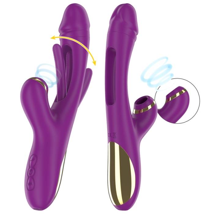 INTENSE - ATENEO VIBRADOR MULTIFUNÇÃO RECARREGÁVEL 7 VIBRAÇÕES COM LÍNGUA OSCILANTE E SUCÇÃO ROXA