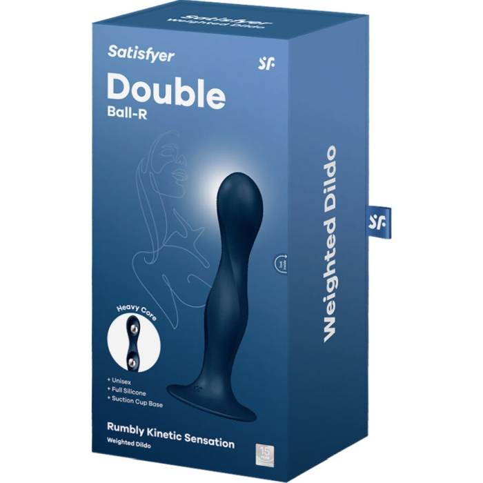 SATISFYER - DILDO DOUBLE BALL-R SILICONE AZUL