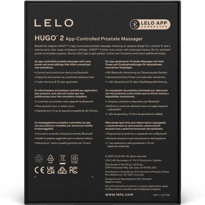 LELO - MASSAGEIRO DE PRÓSTATA HUGO 2 PRETO