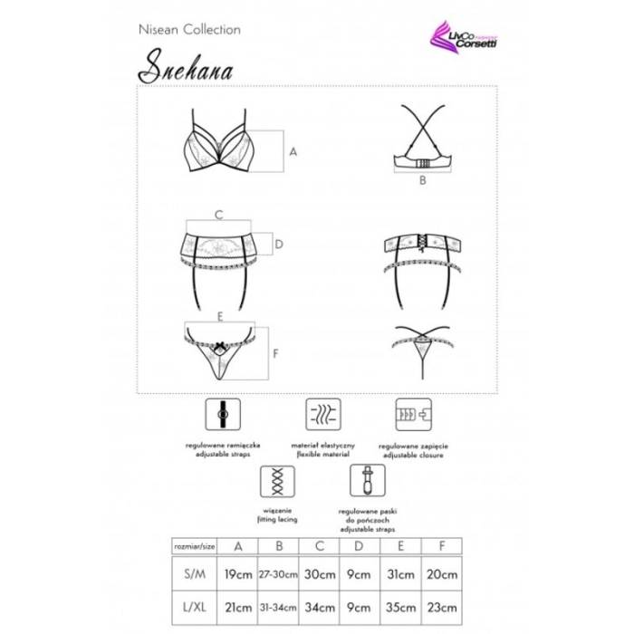 LIVCO CORSETTI FASHION - SNEHANA LC 90443 SUTI + CINTA LIGA + CALCINHA PRETA
