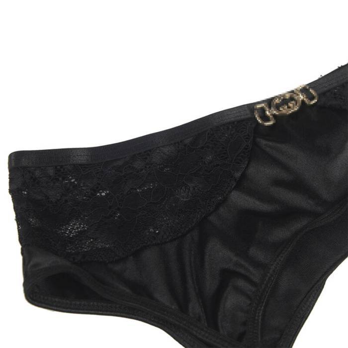 SUBBLIME - CONJUNTO DE 3 PEÇAS SUTI + TANGA + LIGA DE RENDA PRETO S/M