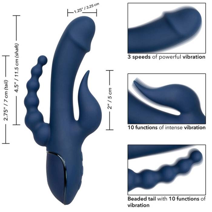CALIFORNIA EXOTICS - VIBRADOR TRIPLO ORGASM AZUL