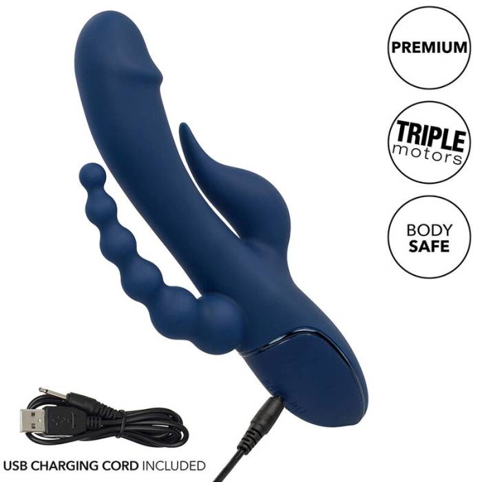 CALIFORNIA EXOTICS - VIBRADOR TRIPLO ORGASM AZUL