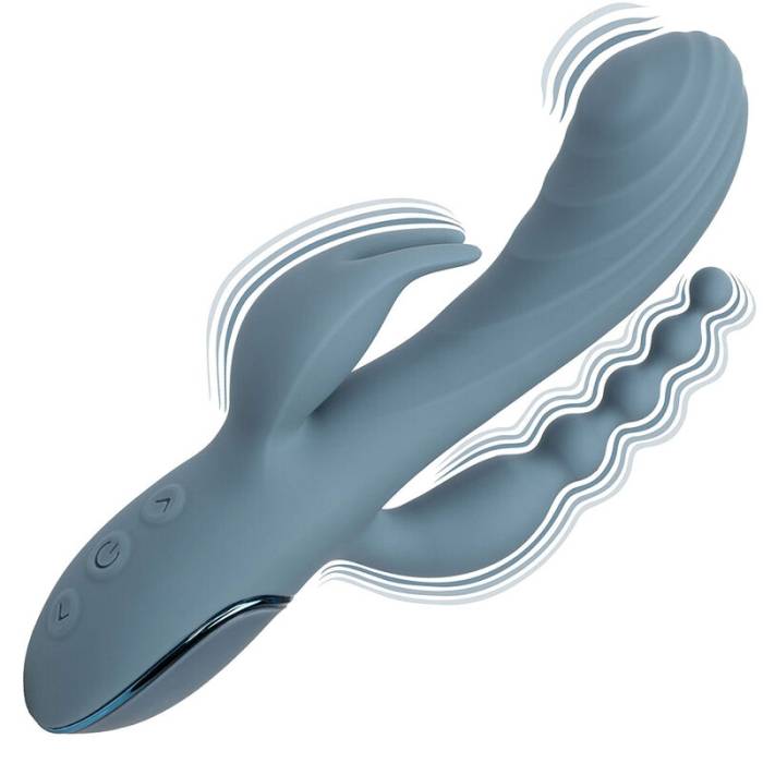 CALIFORNIA EXOTICS - VIBRADOR TRIPLO ECSTASY CINZA