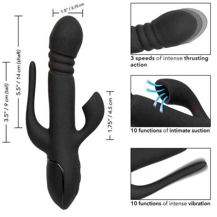 CALIFORNIA EXOTICS - VIBRADOR TRIPLO EUPHORIA PRETO