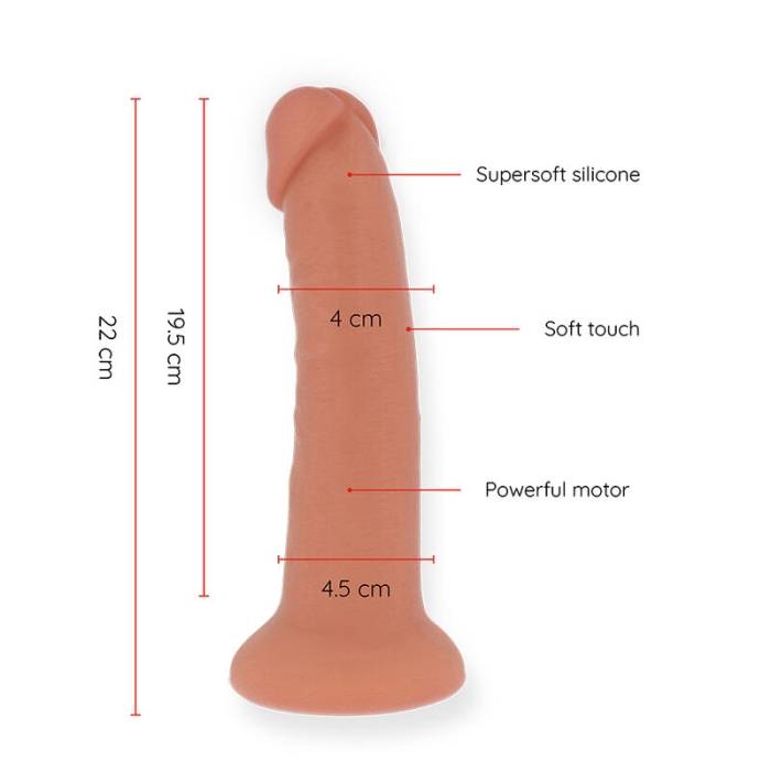ONINDER - GRANDE VIBRADOR BOGOTÃ DILDO 9 VELOCIDADES NATURAL 22 CM -O- 4,5 CM - APLICATIVO GRATUITO