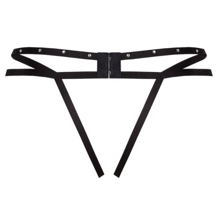 LIVCO CORSETTI FASHION - NOMADE TANGA SEM CROTCHLESS PRETO