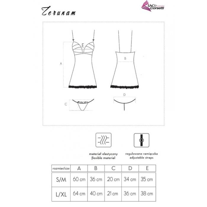 LIVCO CORSETTI FASHION - CONJUNTO ZERUNAM BABYDOLL + TANGA PRETA