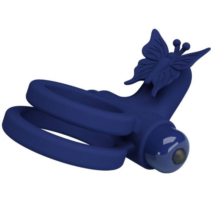 PRETTY LOVE - JAMELE ANEL DUPLO COM ESTIMULADOR DE VIBRAO E BORBOLETA AZUL