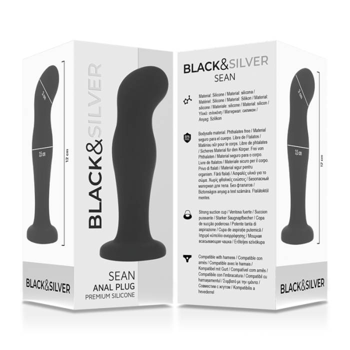 BLACK&SILVER - SEAN ANAL PLUG PREMIUM SILICONE BLACK
