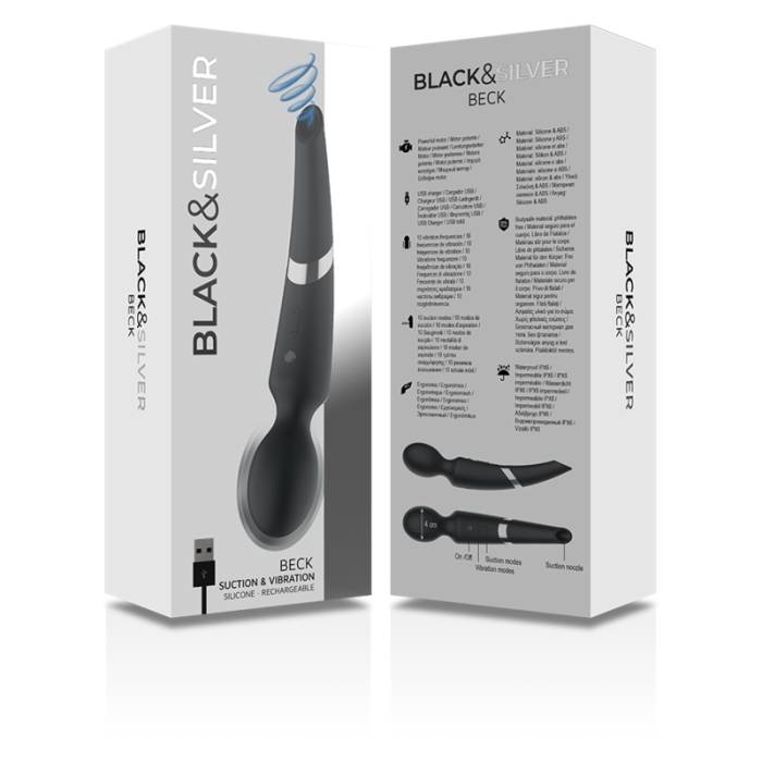 BLACK&SILVER - BECK SUCTION & VIBRATION SILICONE RECHARGEABLE BLACK