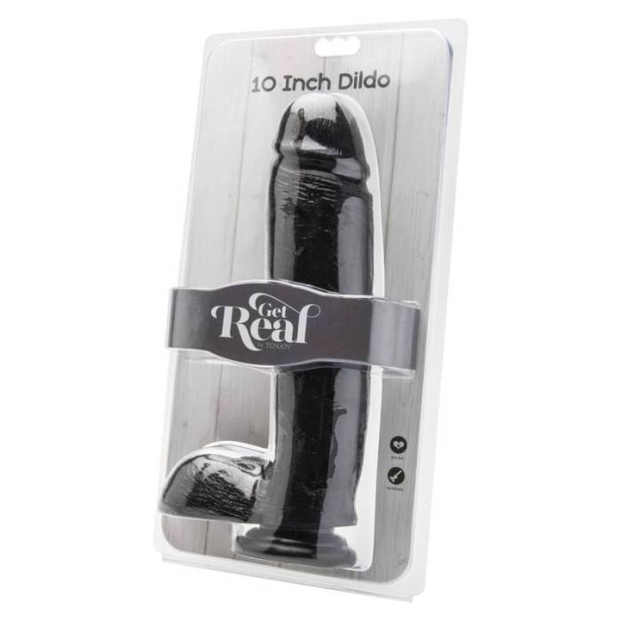 CAIA NA REAL - DILDO 25,5 CM COM BOLAS PRETAS