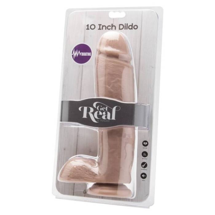 CAIA NA REAL - DILDO 25,5 CM COM BOLAS VIBRADOR SKIN